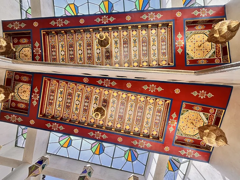 Hand-painted cedar ceilings (zouak)